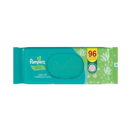 Imagem de Lenços Umedecidos Aroma De Aloe Vera 96 Unidades Pampers