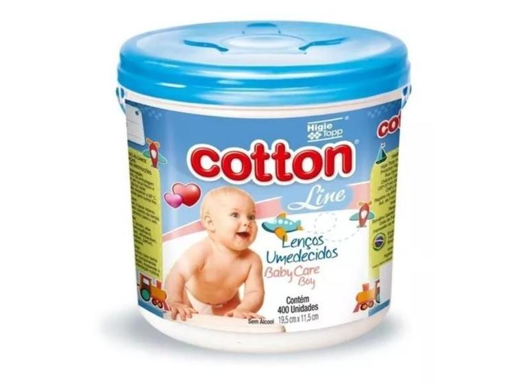 Imagem de Lenços Umedecidos Baby Care Meninos Cotton Line 400 Unidades