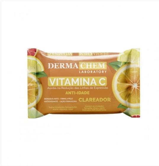 Imagem de Lenços umedecidos demaquilantes para o rosto clareador  e antiidade com vitamina C