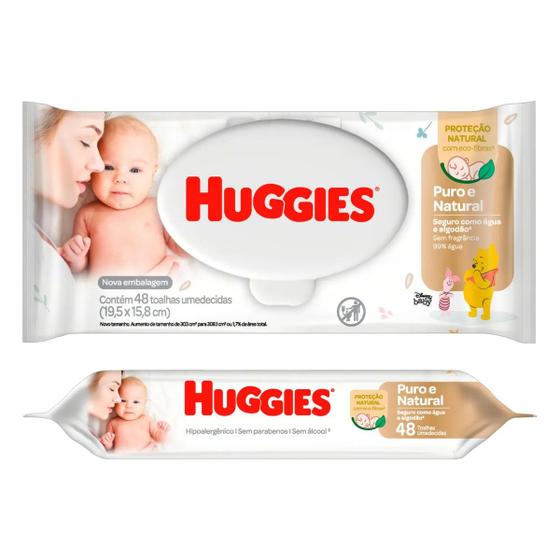 Imagem de Lenços Umedecidos Huggies Puro E Natural - 1 Pacote C/48