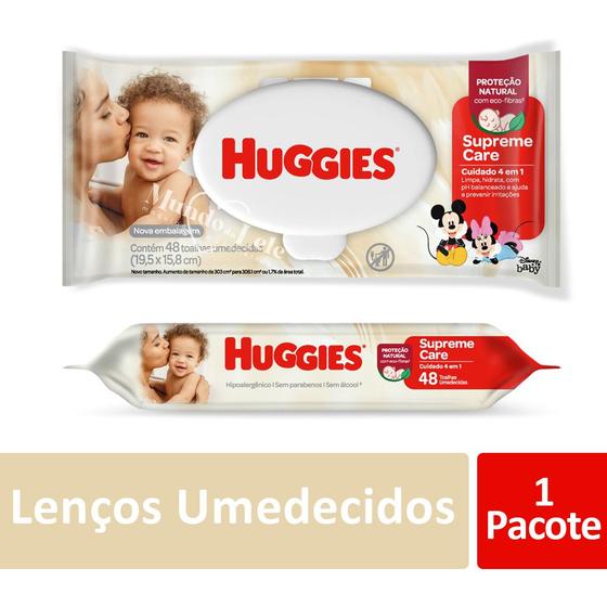 Imagem de Lenços Umedecidos Huggies Supreme Care - 1 Pacote C/48