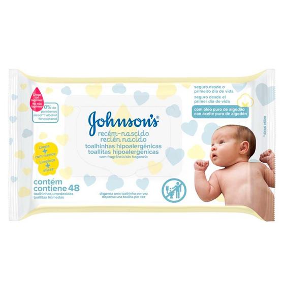 Imagem de Lenços Umedecidos Johnsons Baby Recém-Nascido Sem Fragrância