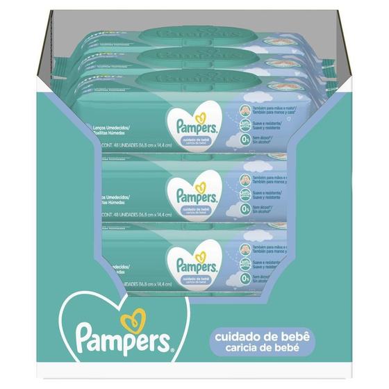 Imagem de Lenços Umedecidos Pampers Carícia de Bebê com 576 unidades