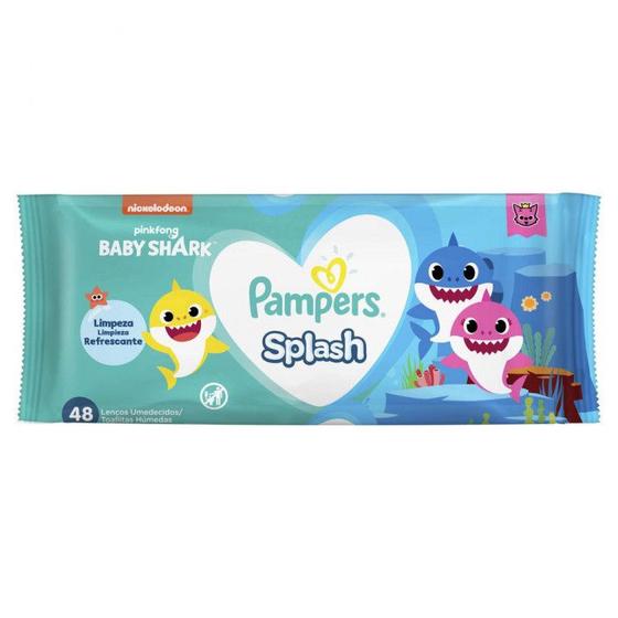 Imagem de Lenços Umedecidos Pampers Splash Baby Shark 48 Lenços