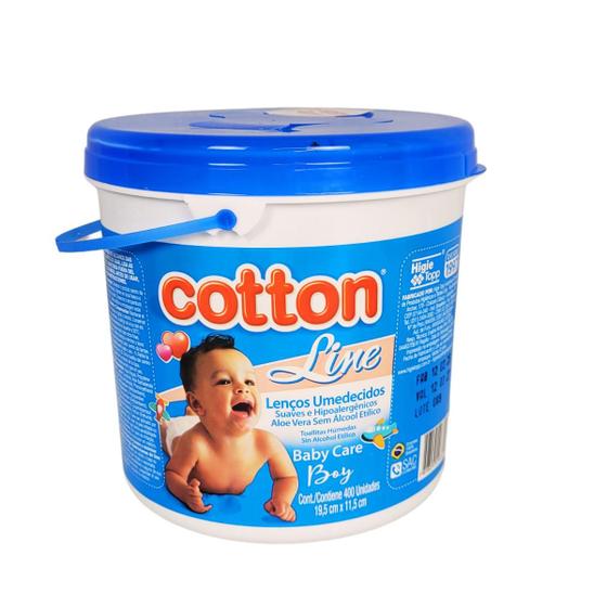 Imagem de Lenços Umedecidos Toalhas 2 Baldes Com 400 Unidades Cada Cotton Baby