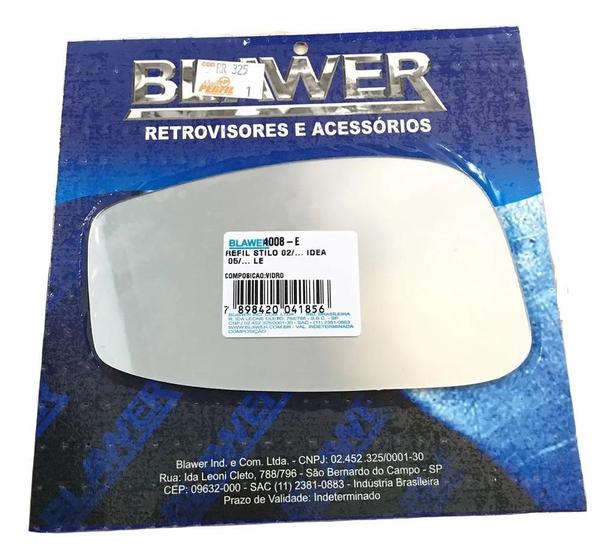 Imagem de Lente Espelho Refil Retrovisor Stilo Idea Esquerdo