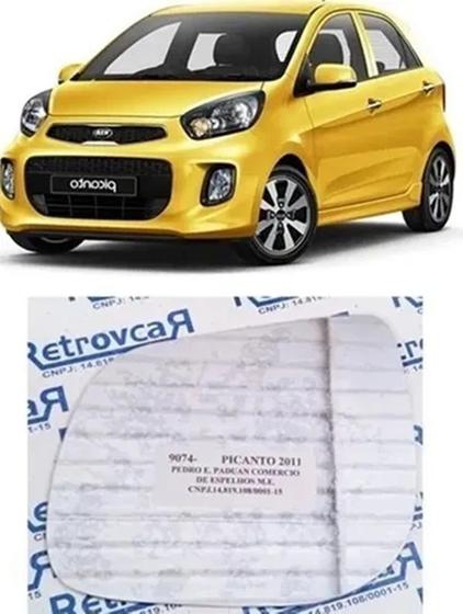 Imagem de Lente Espelho Vidro Retrovisor Kia Picanto 2011... Esquerdo