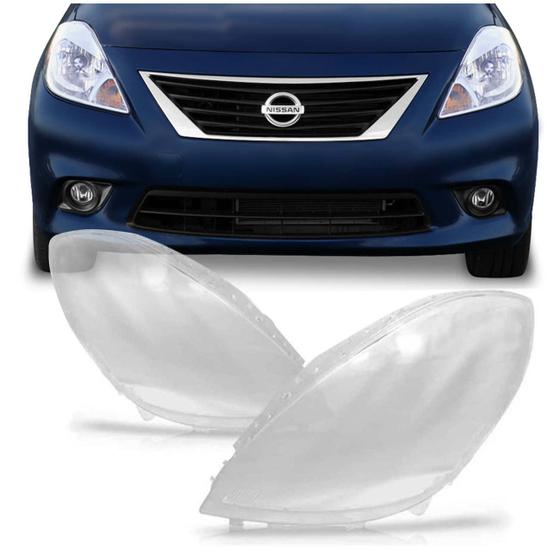 Imagem de Lente Farol Nissan Versa 2011 2012 2013 2014 Cristal