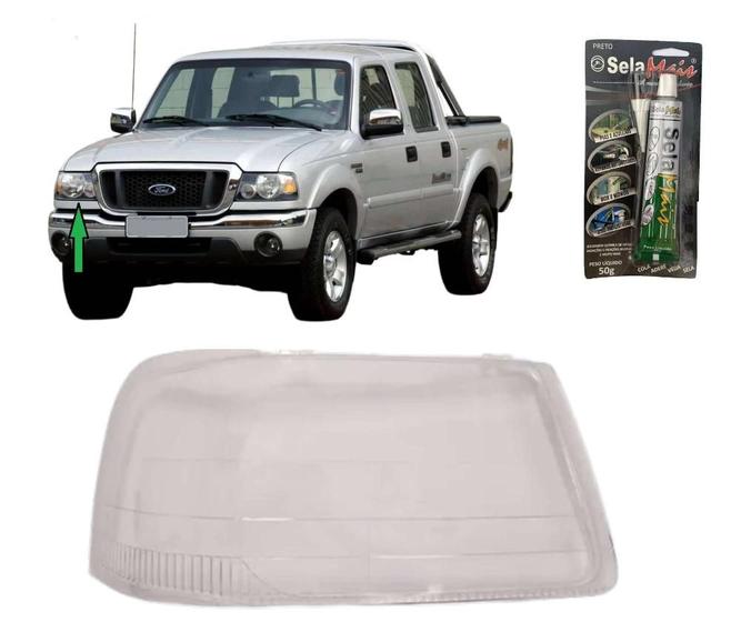 Imagem de Lente Farol Principal Ford Ranger 2005 a 2009 LD + Cola