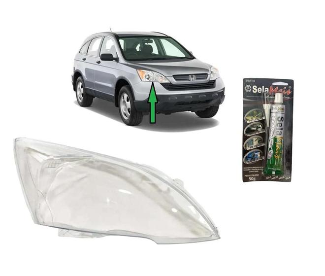 Imagem de Lente Farol Principal Honda Crv 2007 a 2011 Direito + Cola