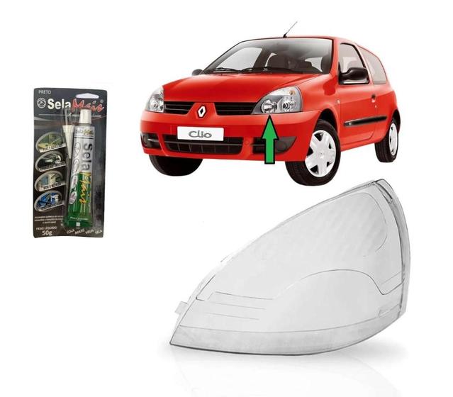 Imagem de Lente Farol Principal Renault Clio 2003 a 2011 LE + Cola