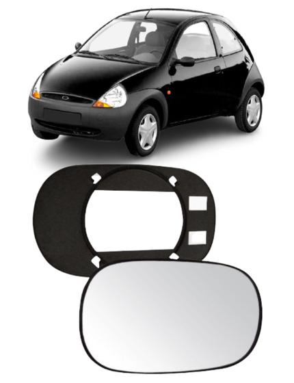 Imagem de Lente retrovisor c/ base ka 97-07 modelo metagal ld esquerdo