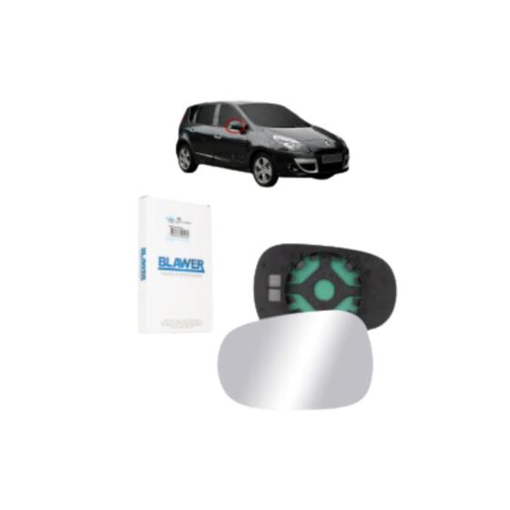 Imagem de Lente Retrovisor Com Base Espelhado Lado Direito Clio Logan Sandero Scenic
