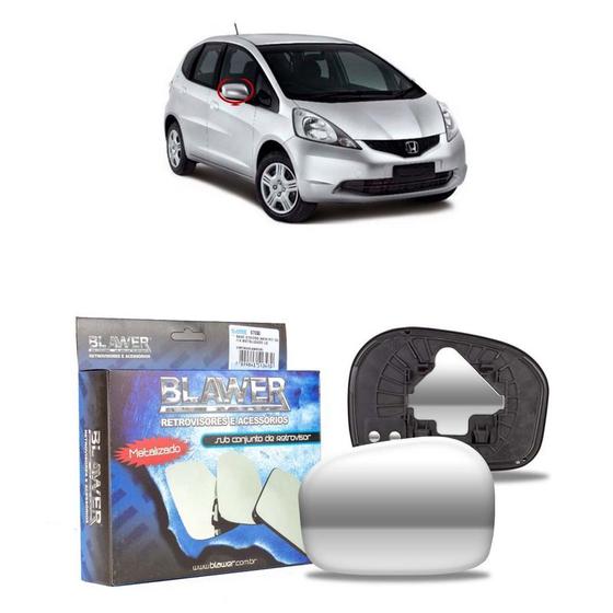 Imagem de Lente retrovisor com base new fit 09-14 lado esquerdo