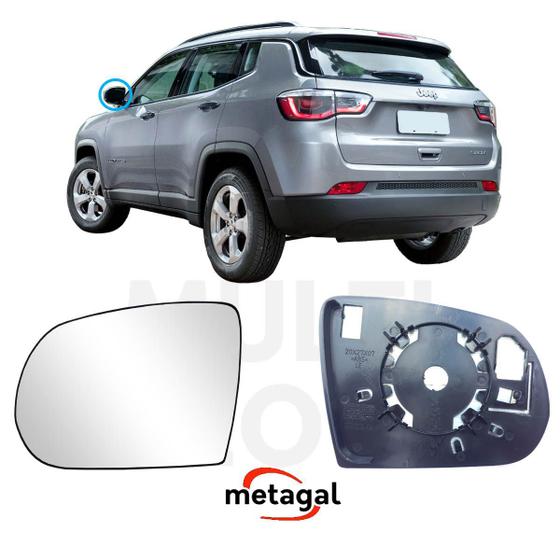 Lente Retrovisor Esquerdo Jeep Compass 2017 a 2021 Original Menor preço em Lente Retrovisor Esquerdo Jeep Compass 2017 a 2021 Original