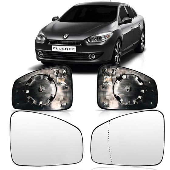 Imagem de Lente Retrovisor Fluence 2010 2011 2012 2013 Térmica com Base