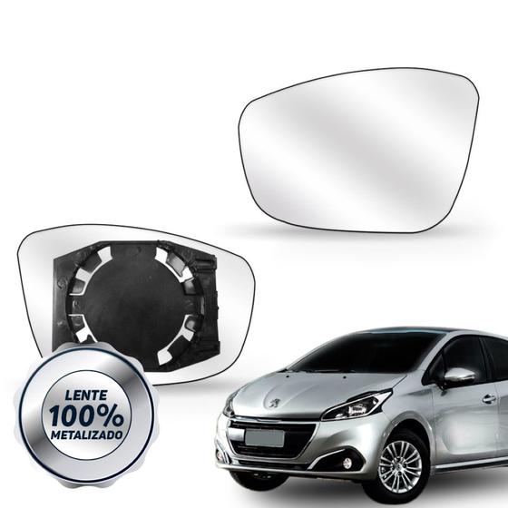 Imagem de Lente Retrovisor Peugeot 208 2012 A 2017 com Base