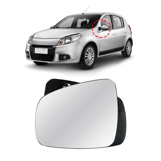 Imagem de Lente Retrovisor Renault Sandero 2010 a 2014 Esquerdo