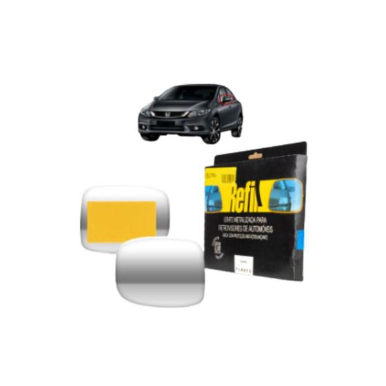 Imagem de Lente Retrovisor Sem Base Prata Convexo Com Pisca Lado Esquerdo Civic 2012 a 2016
