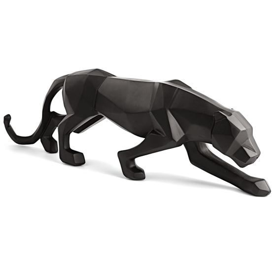 Imagem de Leopardo Pantera Negra Escultura Estatua Luxo Decoração Casa 45cm - Preto