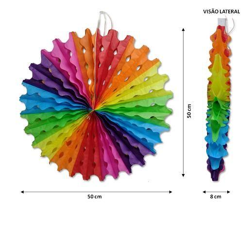 Imagem de Leque Colorido 50cm Festa Junina