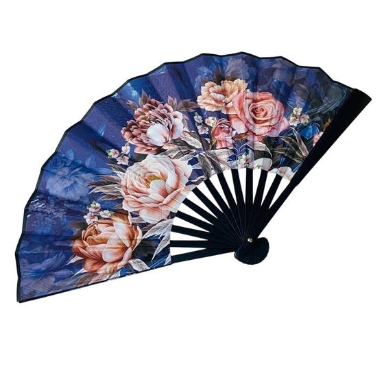 Imagem de Leque de Mão Médio com Estampa de Flores