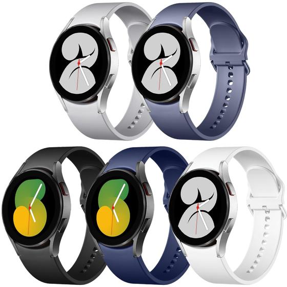 Imagem de Lerobo 5 Pulseiras Silicone p/ Galaxy Watch 7/6/5/4/Classic/Active 2 (Cores Variadas)