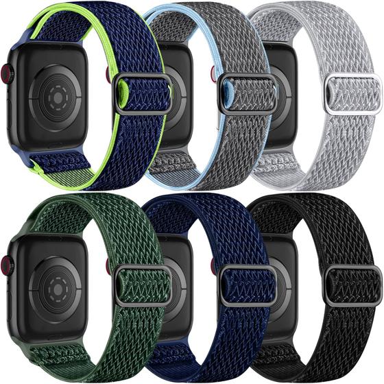 Imagem de Lerobo 6 Pack Pulseiras Trançadas Compatíveis com Apple Watch (cores diversas)
