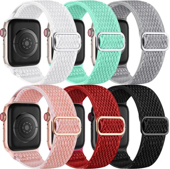 Imagem de Lerobo 6 Pack Pulseiras Trançadas Solo Loop p/ Apple Watch 