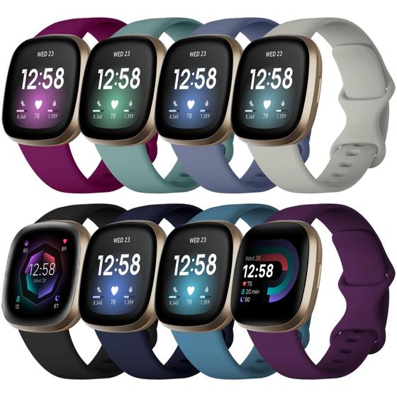 Imagem de Lerobo 8 Pulseiras Compatíveis com Fitbit Versa 3/4 e Sense 1/2 (Cores Variadas)