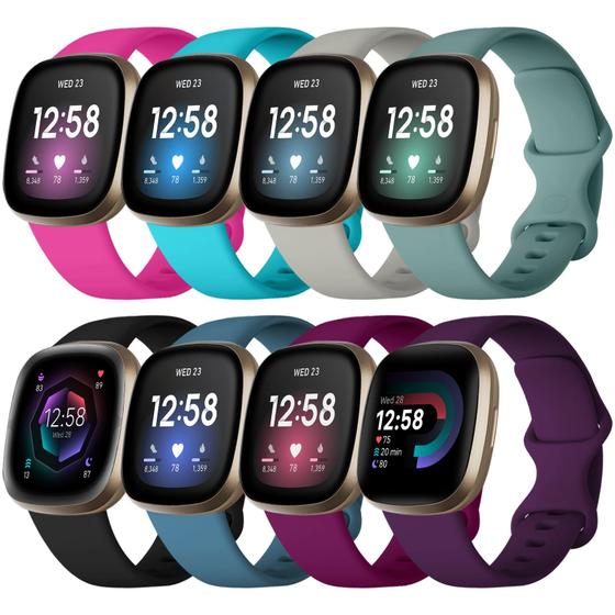 Imagem de Lerobo 8 Pulseiras Compatíveis com Fitbit Versa 4/Sense 2 - (Cores Diversas)