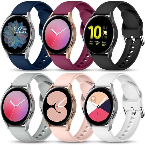 Imagem de Lerobo Kit 6 Pulseiras de Silicone Compatíveis com Galaxy Watch (Multicolor)