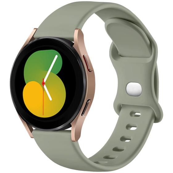 Imagem de Lerobo Pulseira de Silicone para Galaxy Watch 7/6/5/4, 20mm (Verde Oliva)