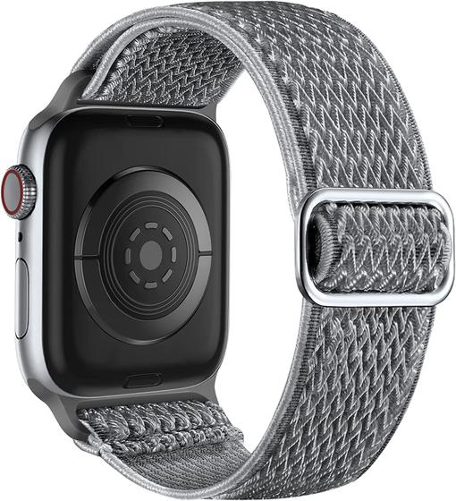 Imagem de Lerobo Pulseira Elástica Nylon Compatível com Apple Watch 38mm-49mm (Cinza)