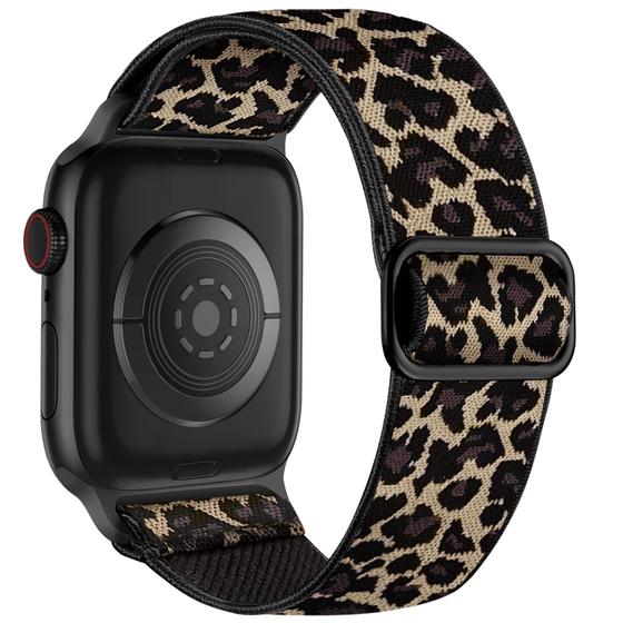 Imagem de Lerobo Pulseira Trançada Compatível com Apple Watch (Leopardo)