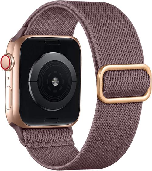 Imagem de Lerobo Pulseira Trançada Compatível com Apple Watch Nylon Elástico (Smokey Mauve)