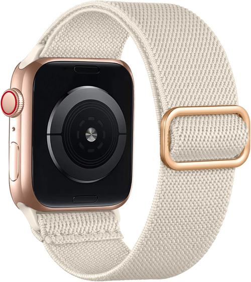 Imagem de Lerobo Pulseira Trançada de Nylon Compatível com Apple Watch 38mm a 49mm (Starlight)