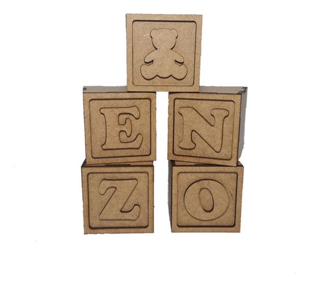 Imagem de Letra cubo decoração nome  mdf cru 8x8 cm