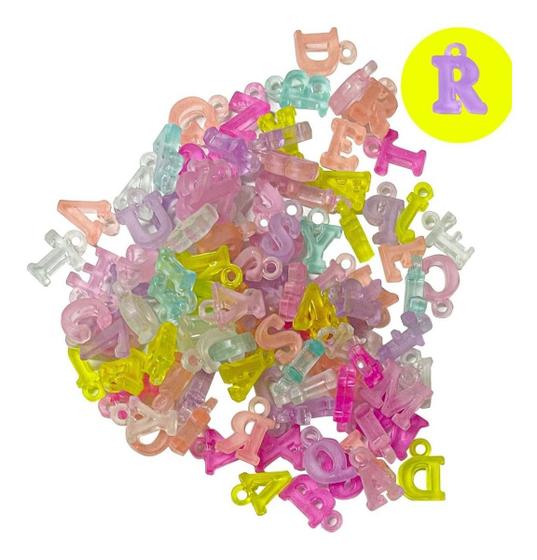 Letra Pingente Pulseiras Colares Aprox. 200 Letras Acrílico - Adb ...