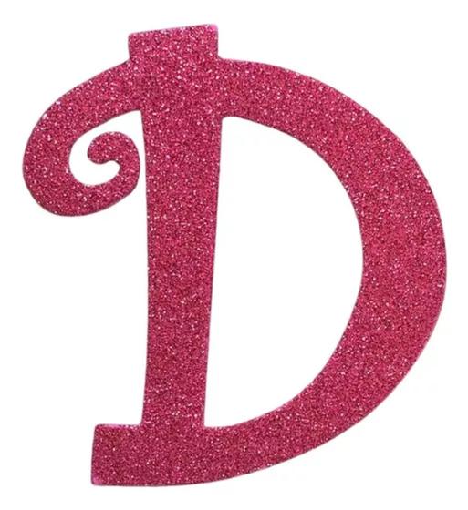 Imagem de Letras Cursivas Eva Glitter Alfabeto Decoração Festa 26letra