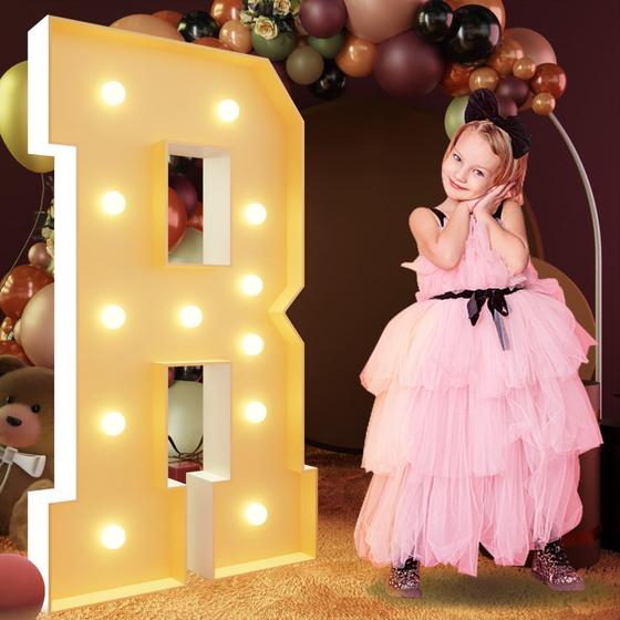 Imagem de Letras de Marquee com Iluminação - 4 Pés - Para Decoração de Festa