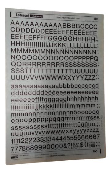 Imagem de Letraset Decalque 25 X 38Cm Letras Adesivas 11.4Mm De Altura