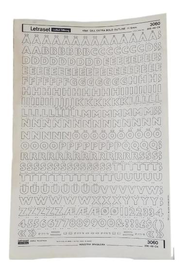 Imagem de Letraset Decalque 25 X 38Cm Letras Adesivas 11.9Mm Altura