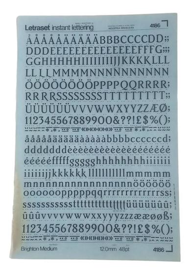 Imagem de Letraset Decalque 25 X 38Cm Letras Adesivas 12.0Mm Altura