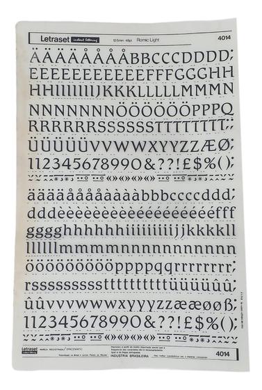 Imagem de Letraset Decalque 25 X 38Cm Letras Adesivas 12.5Mm Altura