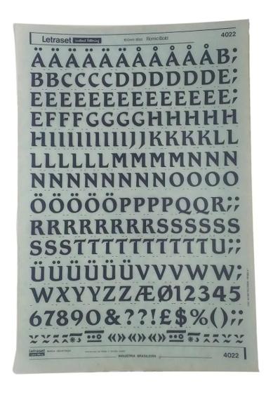 Imagem de Letraset Decalque 25 X 38Cm Letras Adesivas 16.0Mm Altura