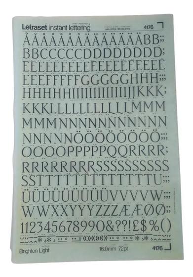 Imagem de Letraset Decalque 25 X 38Cm Letras Adesivas 16.0Mm Altura