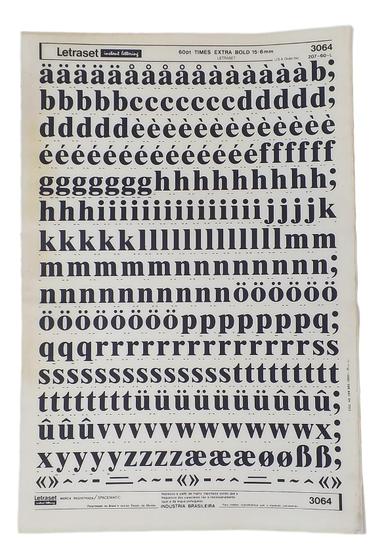 Imagem de Letraset Decalque 25 X 38cm Letras Adesivas 16.1mm Altura