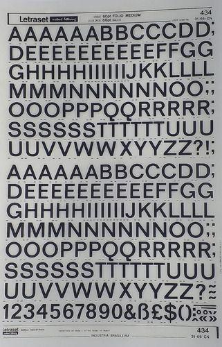 Imagem de Letraset Decalque 25 X 38cm Letras Adesivas 16.4mm Altura