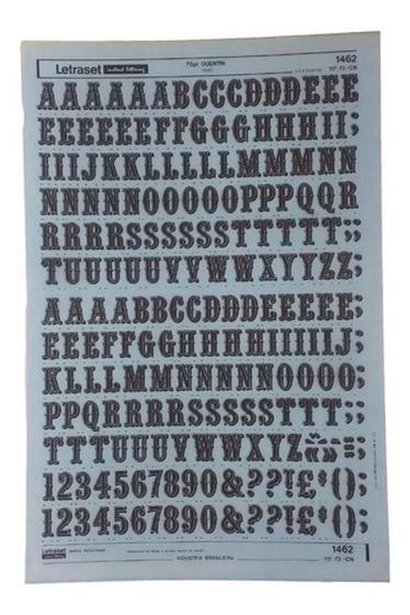 Imagem de Letraset Decalque 25 X 38Cm Letras Adesivas 19,6Mm Altura